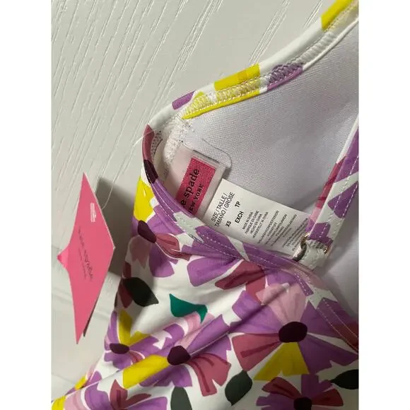 Kate Spade Floral One Piece Swimsuit Wallflower White XS New - Picture 7 of 13